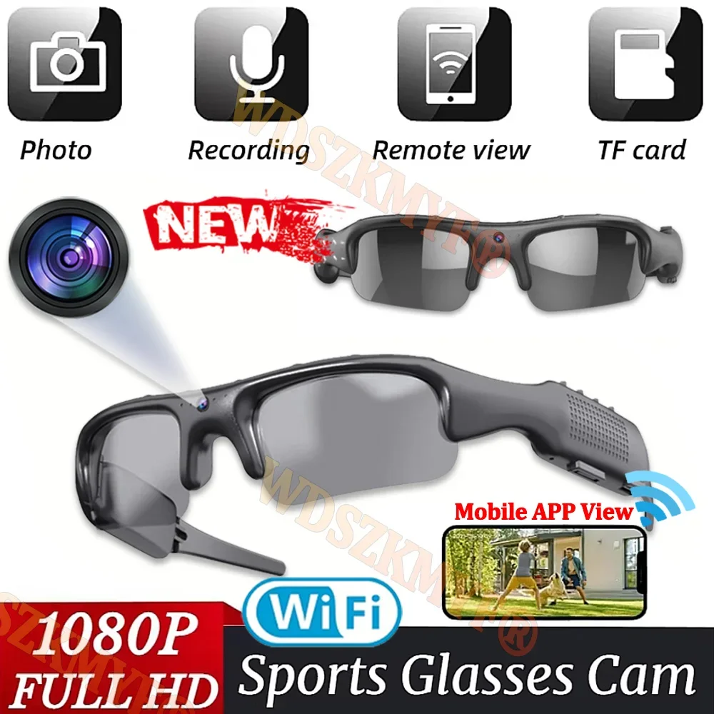 

1080P HD Video Recorder WIFI APP Outdoor Sports DV Camera, Smart Glasses, Wide Angle 170° Camera, Sports Camera, Riding, Skiing