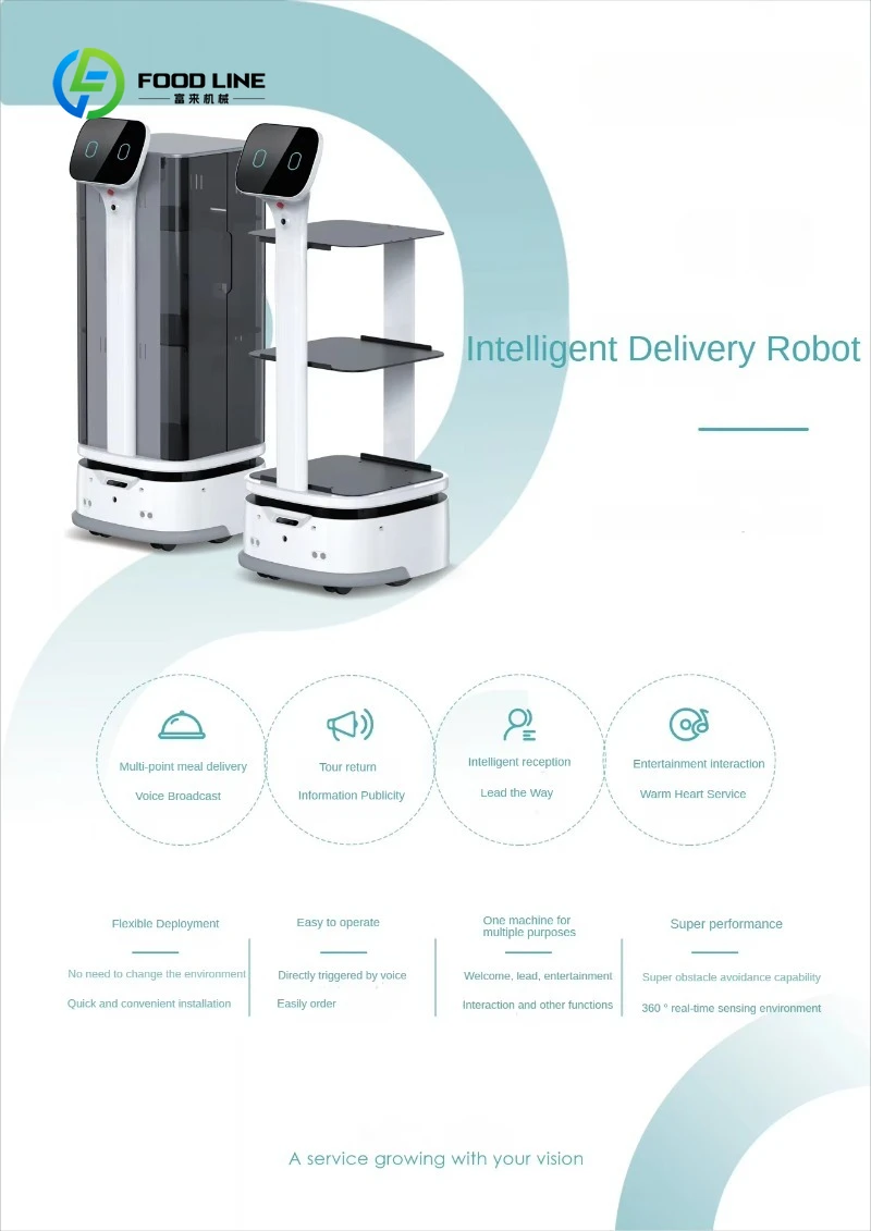 Automatic Humanized Waiter Food Delivery Mini Robotic Service Robot Self Drive in Beijing