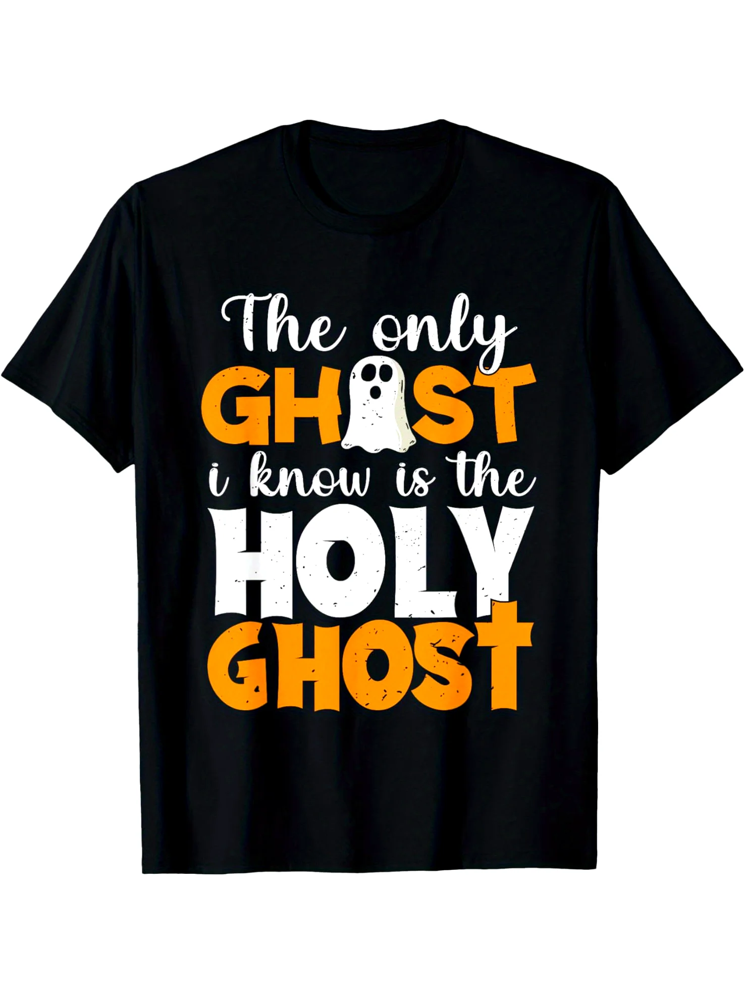 

Христианская футболка The Only Ghost I Know Is The Holy Ghost, черная повседневная мужская спортивная футболка с короткими рукавами, 200 г