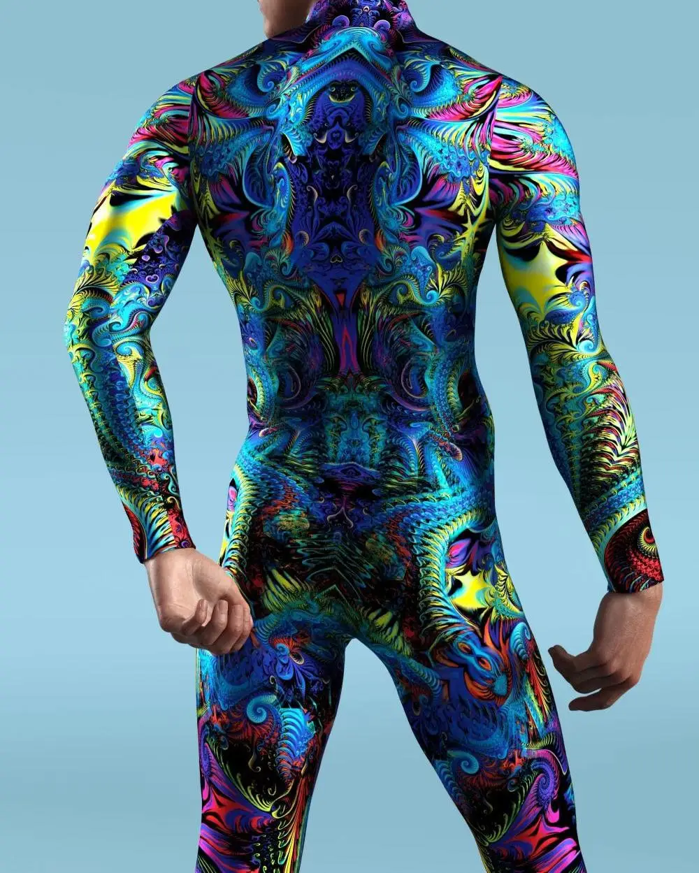 Mehrfarbige Coole Männer ​ ​ Performance-Jumpsuit, Rollenspiel-Strumpfhose, Steampunk-Kostüm, Party-Mechaniker-Strumpfhose, Radsport-Bodysuit – Detail 7