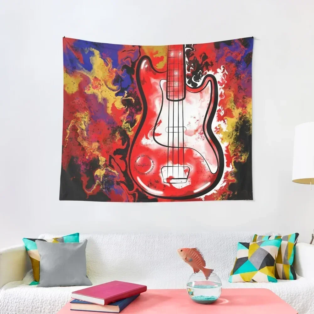 

Fiery Guitar Tapestry Room Decorations Aesthetic Decorative Paintings Tapestry