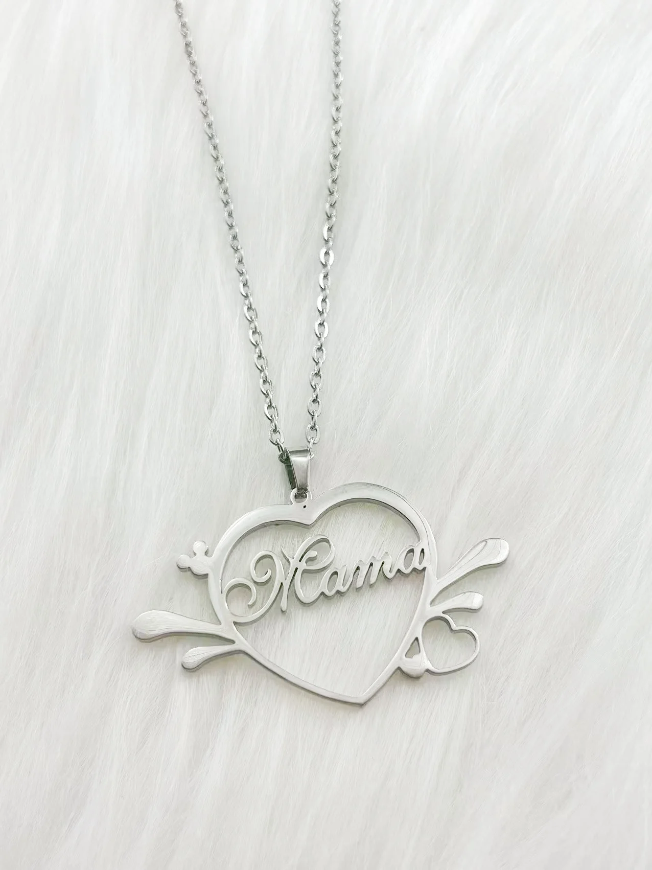 عيد الأم ماما أمي قلادة بحرف قلادة المرأة الفولاذ المقاوم للصدأ أمي لوحة الترقوة سلسلة المختنق شخصية مجوهرات هدية #3