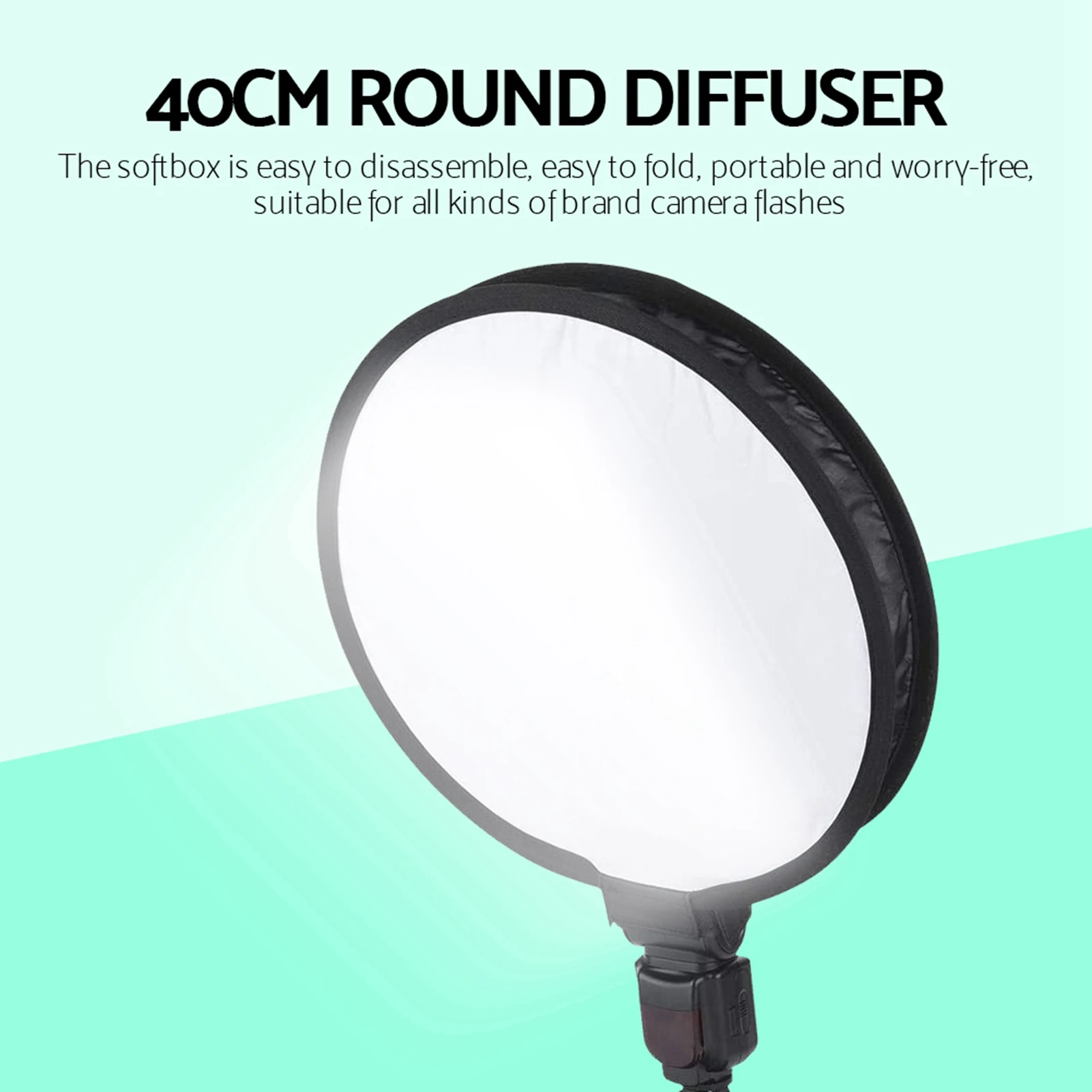 Picture 5: Foldable Softbox Diffuser 40CM Portable Foldable Round Shape  Softbox Diffuser for Camera Flash Light Softbox Diffuser