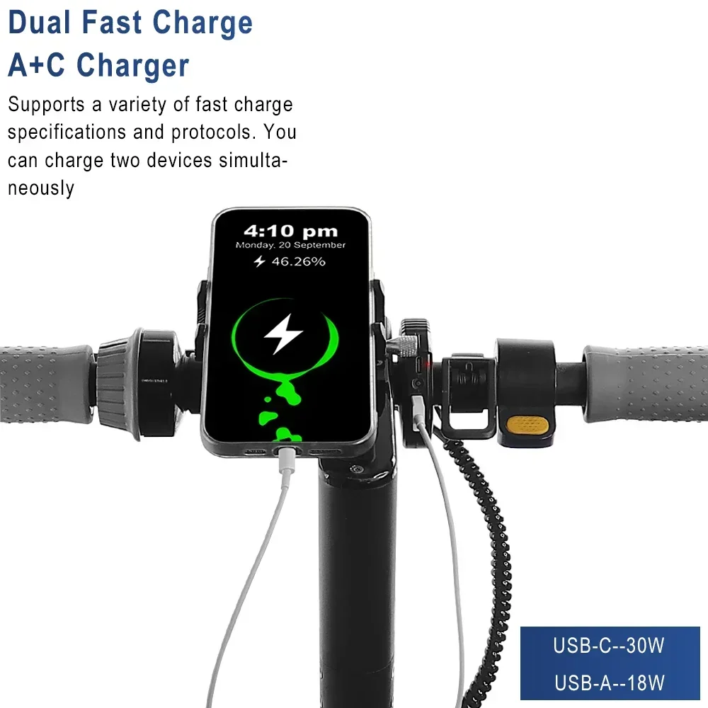 جديد Usb شاحن سريع مقبس مقاوم للماء XT60U-F ل ناينبوت ماكس G30 سكوتر كهربائي نوع C شاحن الهاتف قوس محول الطاقة