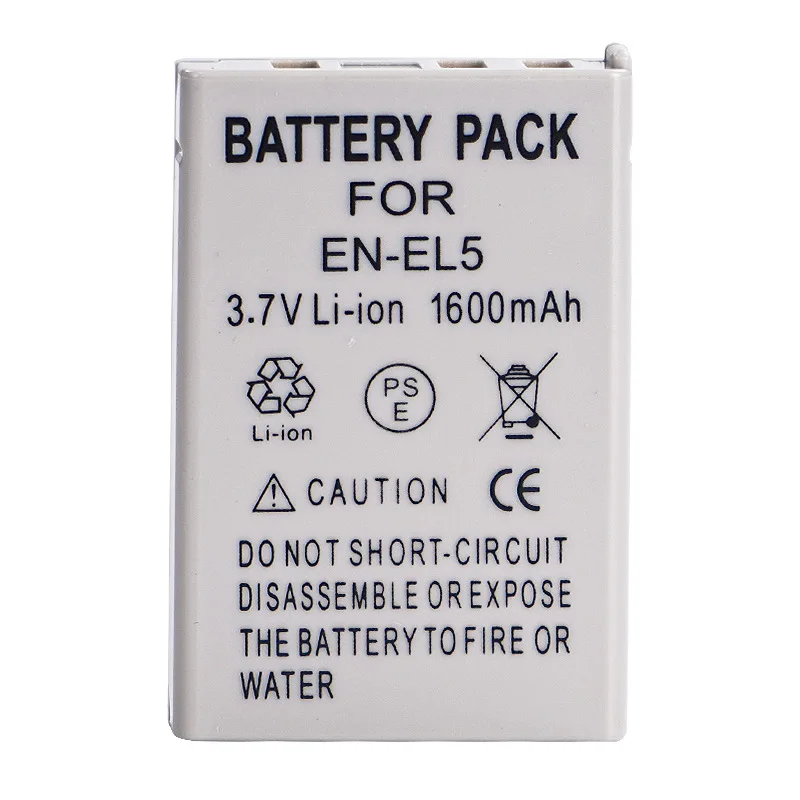 3.7V 1400mAh EN-EL5 ENEL5 EN EL5 Camera Battery For NIKON Coolpix 3700 4200 5200 5900 P80 P90 P100 P5 USB Battery Charger