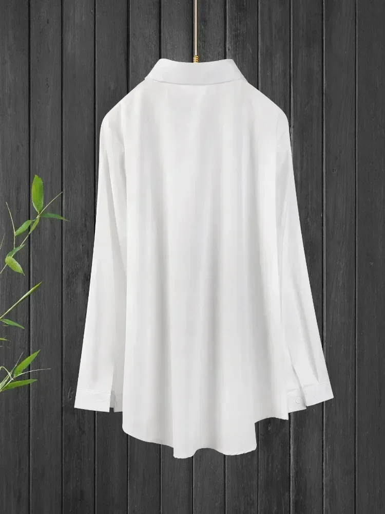 Grande taille femmes chemises 2025 été ample décontracté hauts à la mode élégant Style coréen solide doux mignon Blouses simple boutonnage revers