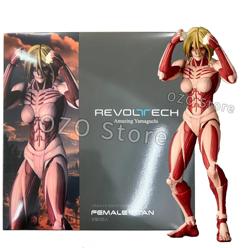 Figura de Acción de Anime Revoltech Yamaguchi de Kaiyodo, Ataque a los Titanes, La Titán Hembra, Annie Leonhart, Modelo Ko, Juguete de Colección, Regalo