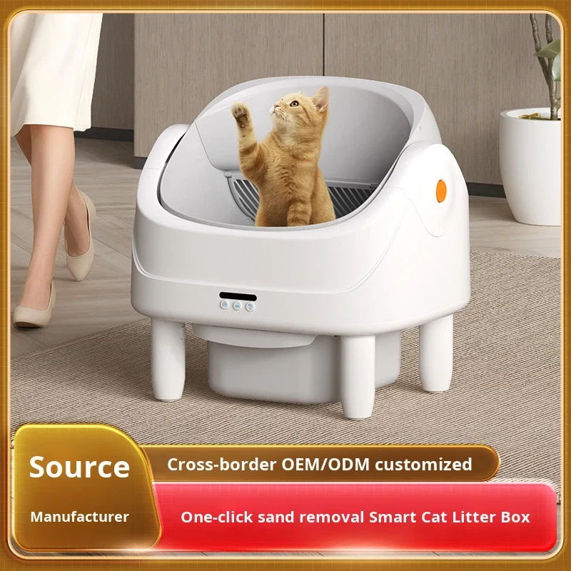 Automatic Self-Cleaning Smart Cat Litter Box – 75L Capacity, App-Controlled, Odor-Free, Eco-Friendly