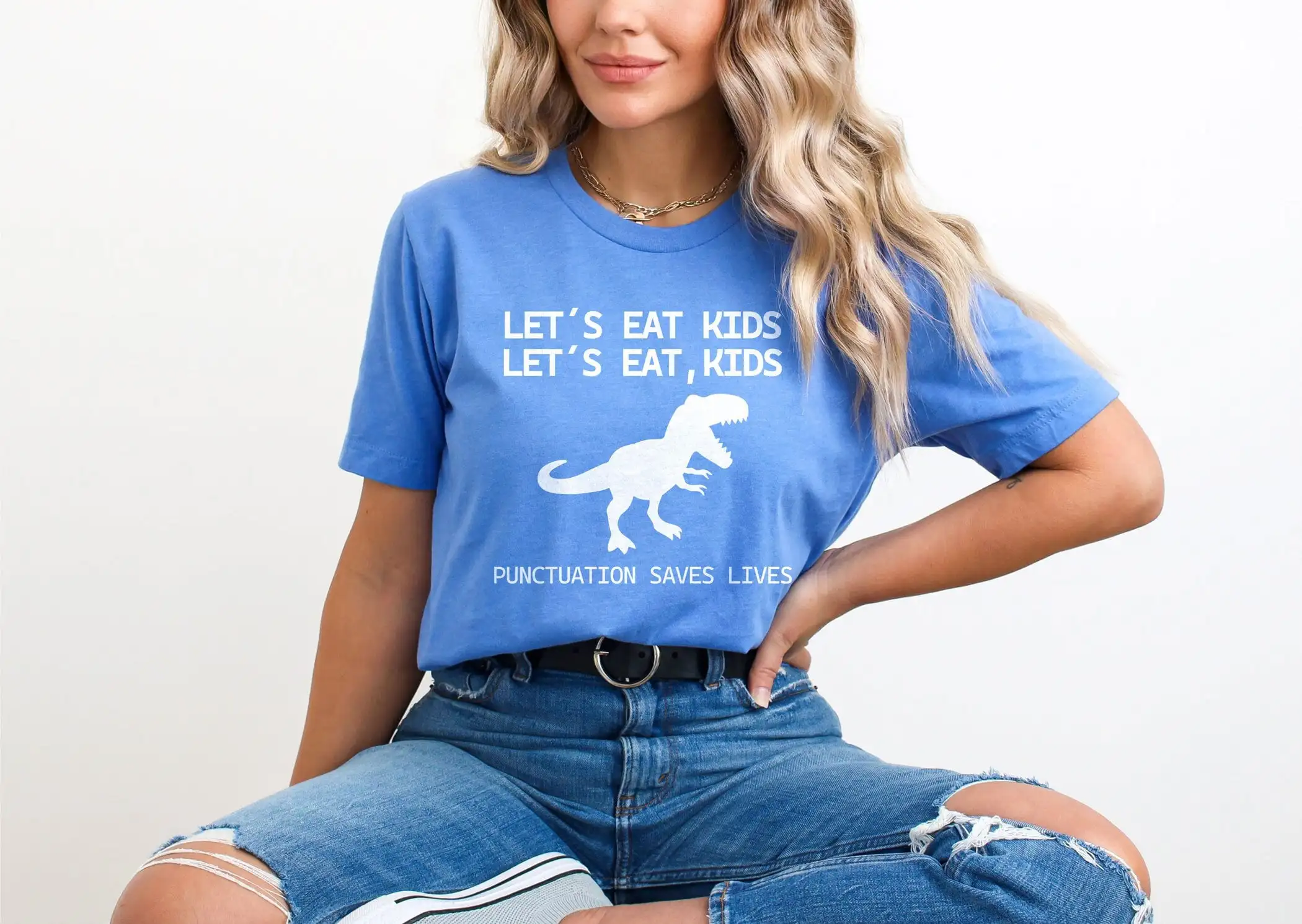 Let'S Eat Kids T Shirt Punctuation Saves Lives Funny Grammar English Teacher Comma