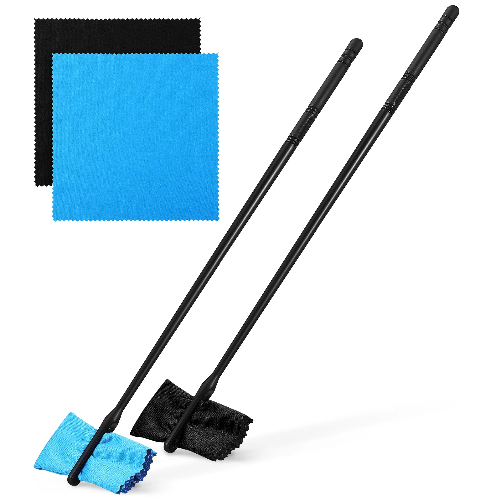 

2 Pcs Flute Cleaning Kit Cleaner Products Plastic Rods Tools Instrument Cloth Solution Sticks for Items