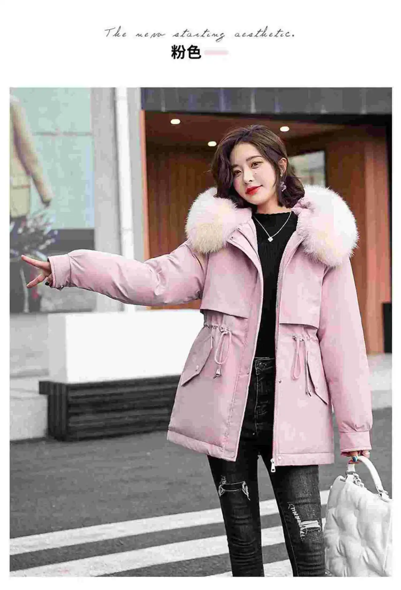 2026 Autumn/Winter New Women's Fashion Comfortable Commuter Style Overcoming Skinny Down Cotton Jacket With Thick Velvet Coat