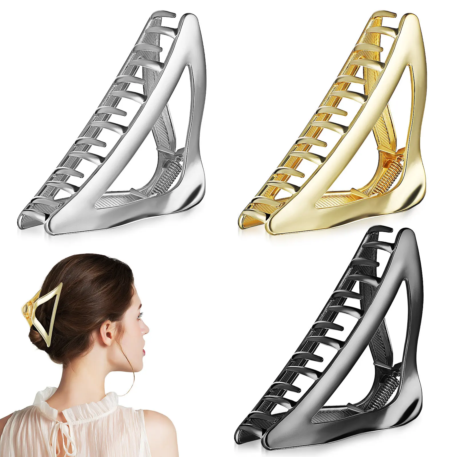 

3 Pcs Color Curly Hair Styling Clamps for Thick Decorative Claw Clips Women