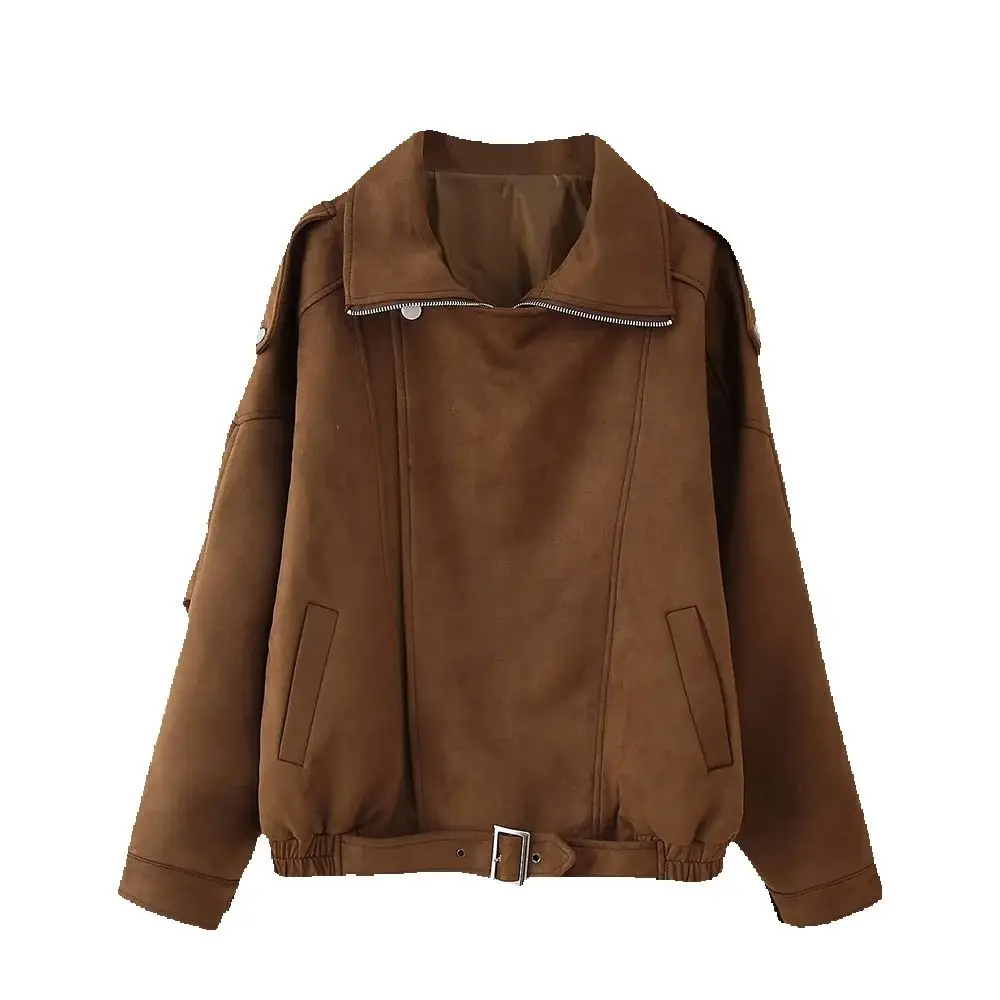 

Замшевая мотоциклетная куртка Maillard в американском ретро-стиле с лацканами, свободная короткая куртка