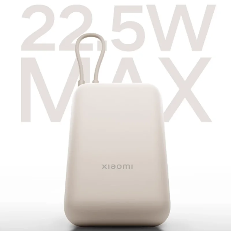 باور بانك Xiaomi بقدرة 10000 مللي أمبير في الساعة مع كابل شحن سريع مدمج ورفيع للغاية وصغير الحجم وسعة كبيرة للغاية ومحمول يعمل بنظام Android Apple