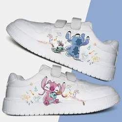 Kawaii Stitch scarpe sportive Cute Angel coppia scarpe da Tennis Anime Kids Stitch Basket Shoes Disney Casual Sneakers taglia 26-44