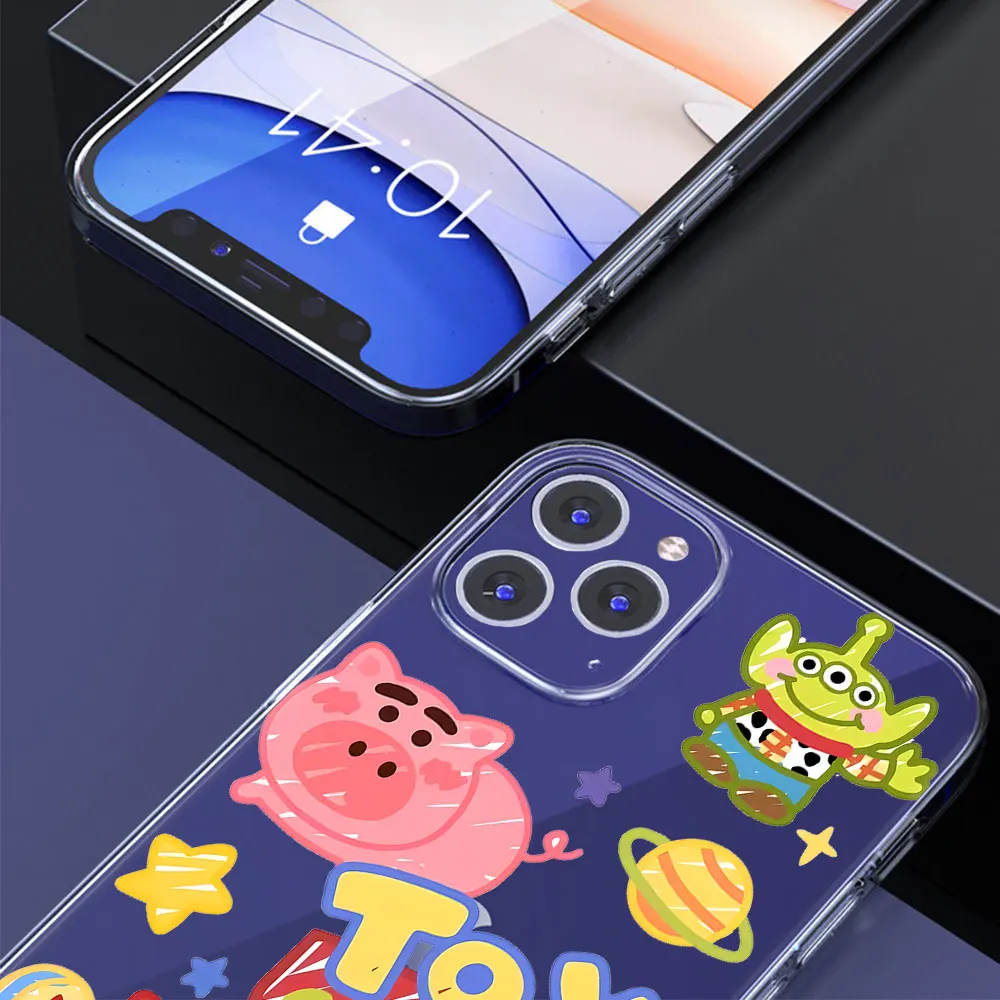 Disney Cute Toys Story Case for Apple iPhone 11 13 Mini 14 12 Pro Max 15 7 8 Plus XR X XS Clear TPU Phone Cover