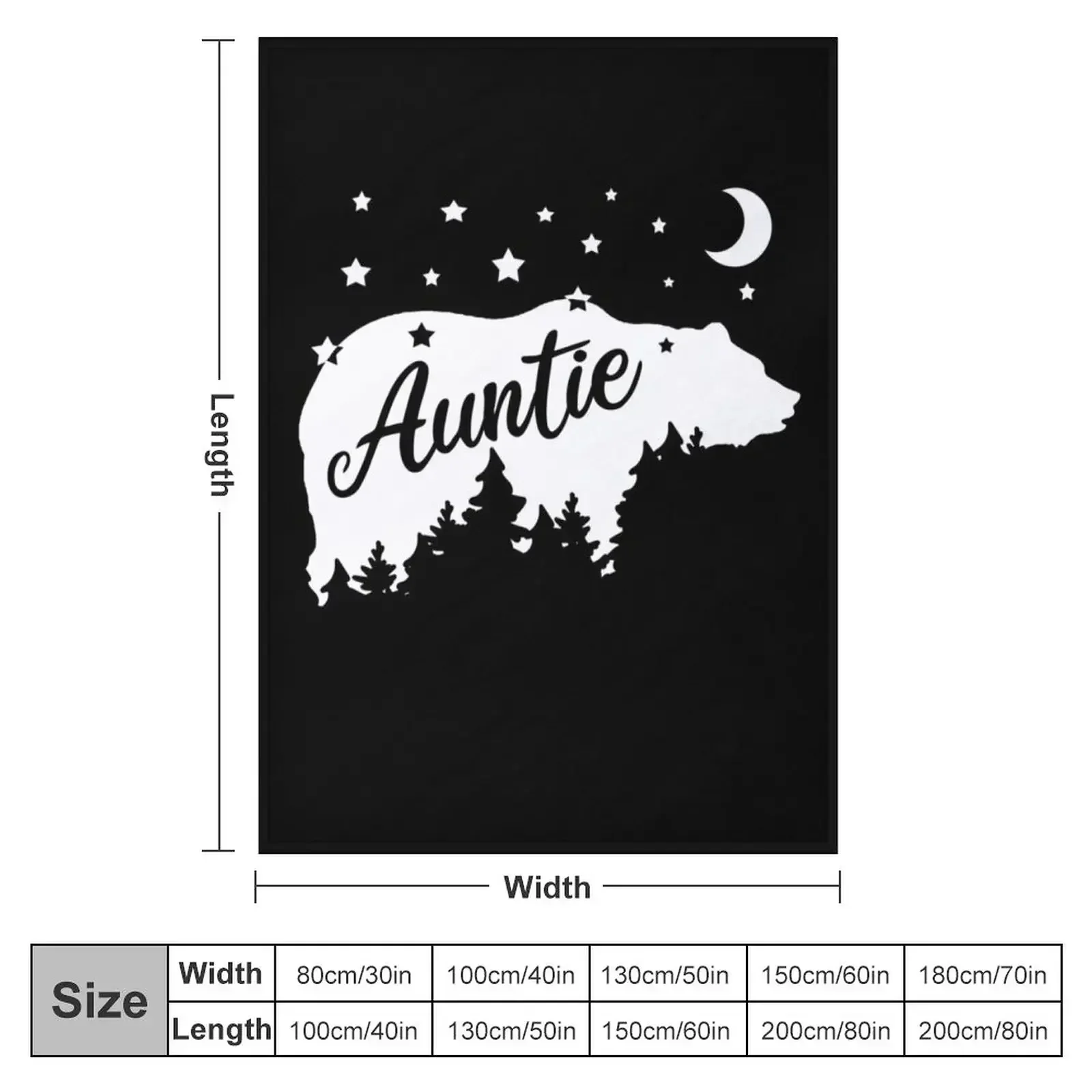 Auntie Bear, Cool Aunt Gift Throw Blanket Stuffeds Decoratives Blankets