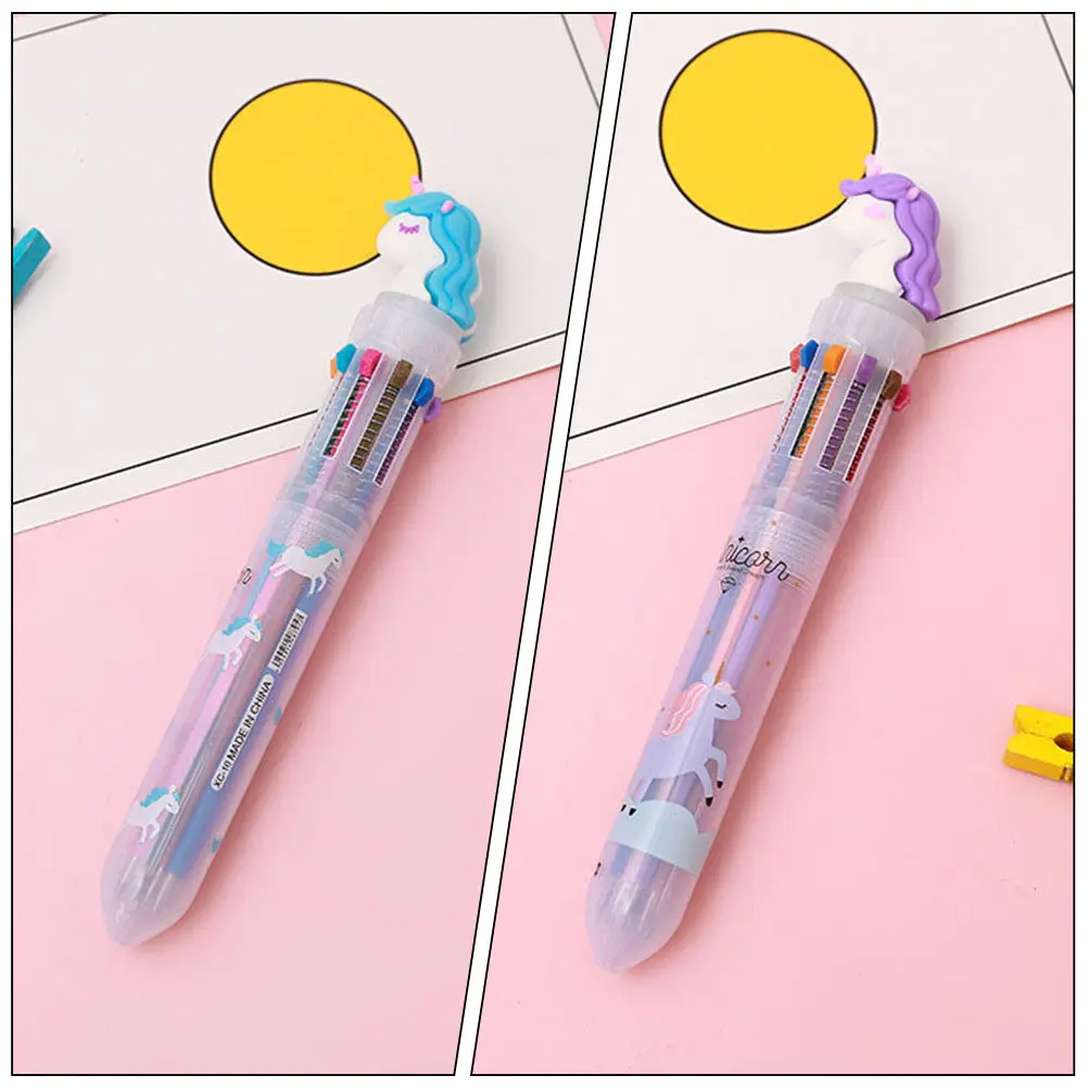

4Pcs Ballpoint Pens Multicolor Cartoon Design Smooth Writing Multicolor Pen for Drawing Coloring Journaling Study Notes