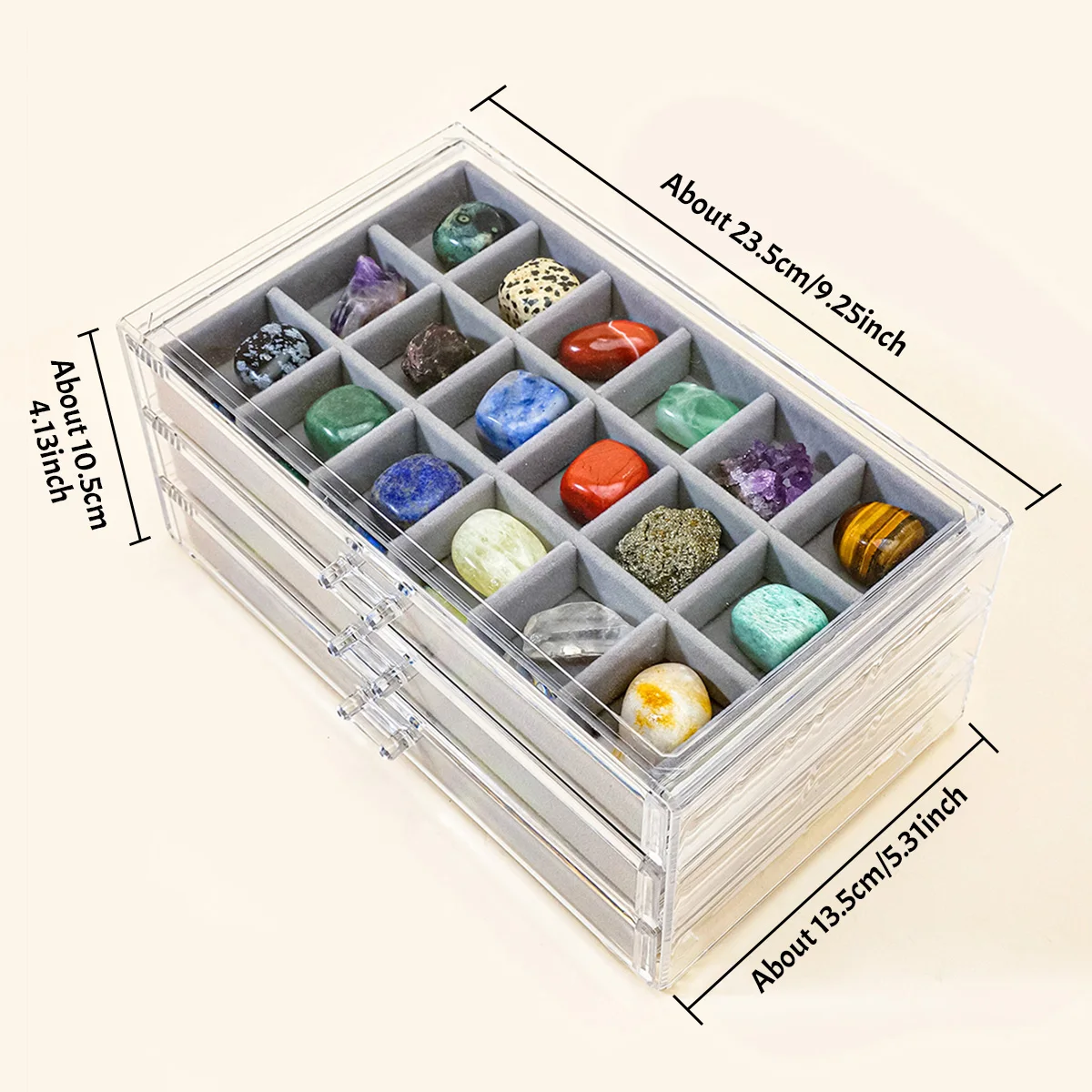 1set Mineral Rock Crystals Gift Box Gemstone Healing Energy Stone Collection Irregular Shape Natural Stone Specimen