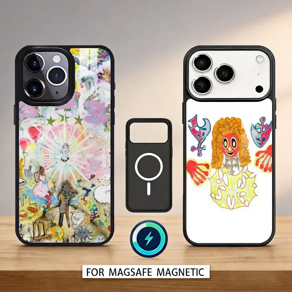 

Чехол для телефона с изображением рэпера B-Bladee 333 для iPhone 17, 16, 15, 14, 13, 12, Pro, Max, магнитный, для беспроводной зарядки Magsafe