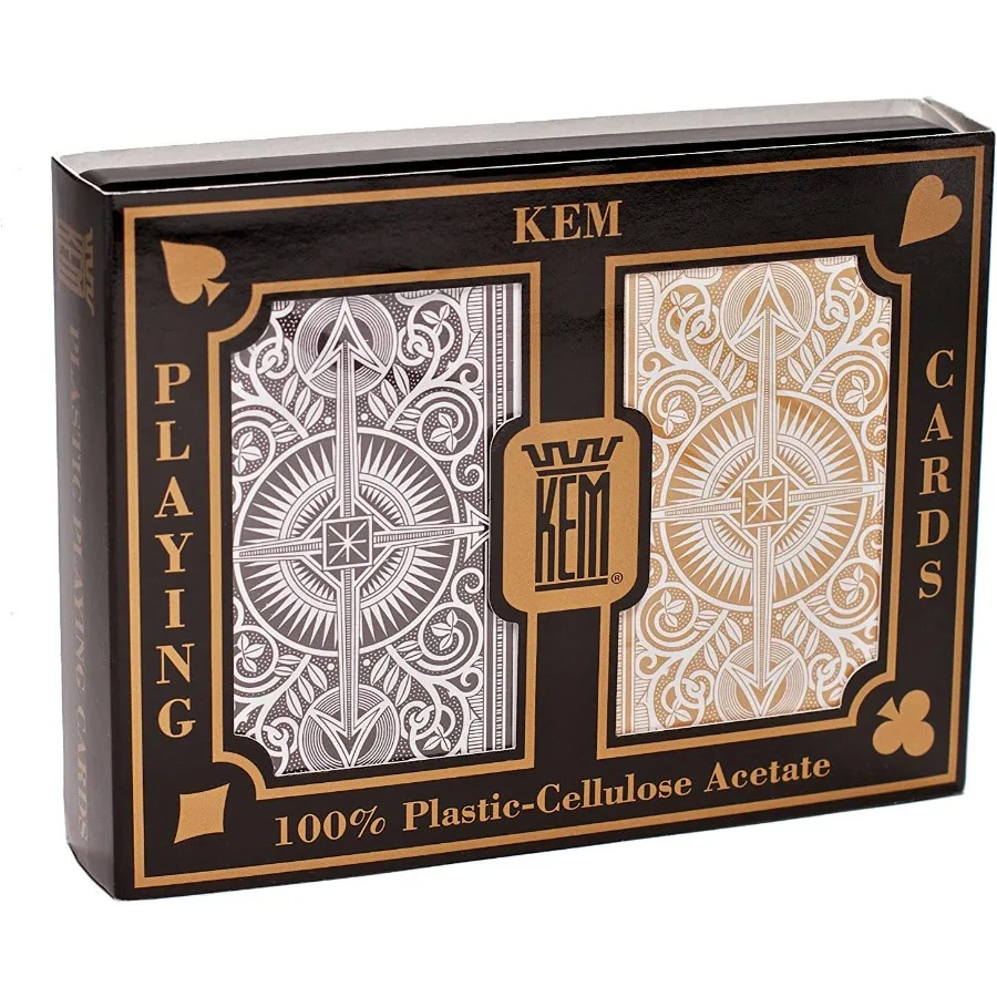 

Jumbo Index Playing Cards with Arrow Design in Black and Gold for Bridge Games Enhanced Visibility and Smooth Handling for Prof