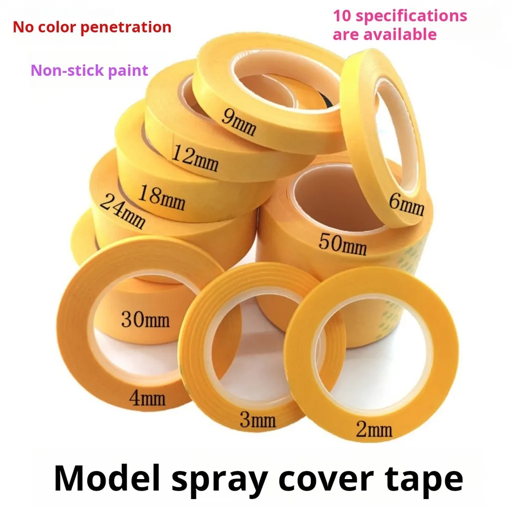 U-STAR 18m Model Masking Tape for Gundam Military DIY Model Painting Spraying Tool Residue Free Width 2/3/4/6/9/12/18/24/30/50mm