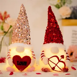 Valentine's Day Decorations Glowing Gnome Faceless Doll Ornaments Plush Knitted Love Faceless Dolls Holiday Party Surprise Gift