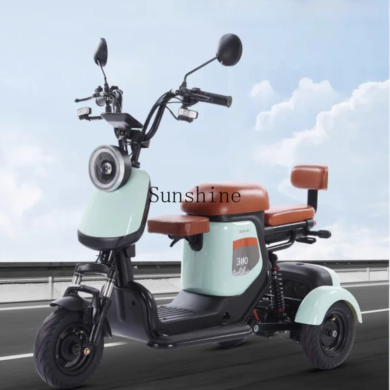 

Parent-child electric tricycle household small elderly pick up children battery help simple