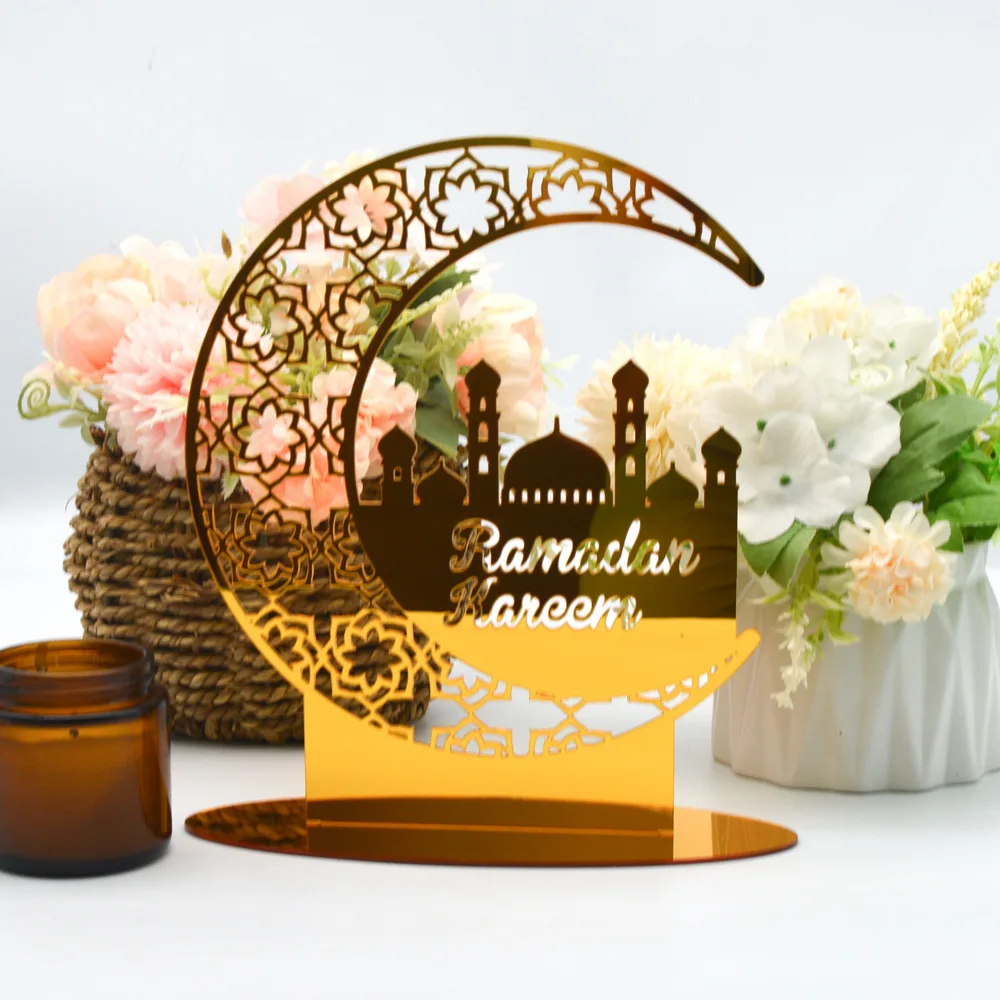 

Ramadan Decoration 2025 Ramadan Kareem Table Ornaments Acrylic Eid Mubarak Moon Star Castle DIY Home Decoration Islamic Muslim P