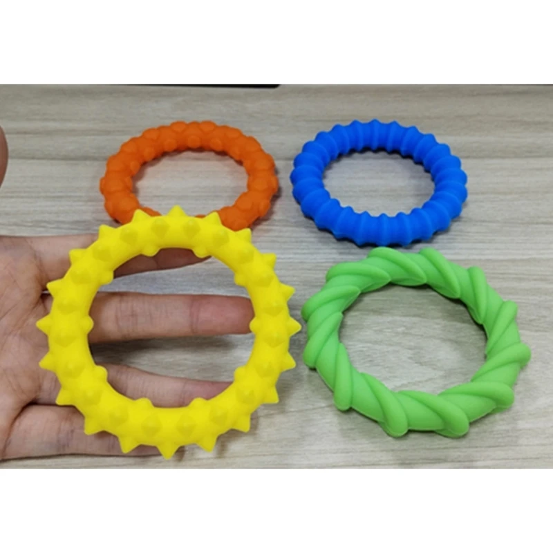 Pulseras elásticas estimulación textura para regulación sensorial, juego 4 muñequeras para niños y adultos, relajantes