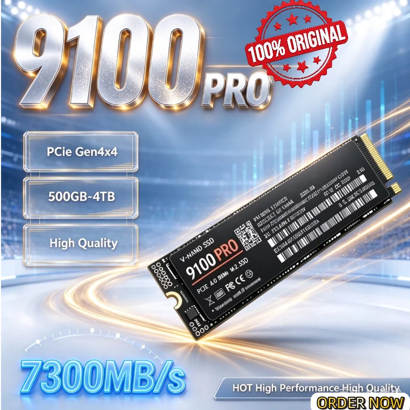 9100 PRO 100% Original PCIe4.0 M.2 2280 NVMe SSD Large Capacity Solid State Disk High Speed Read Write for Notebook Gaming PC