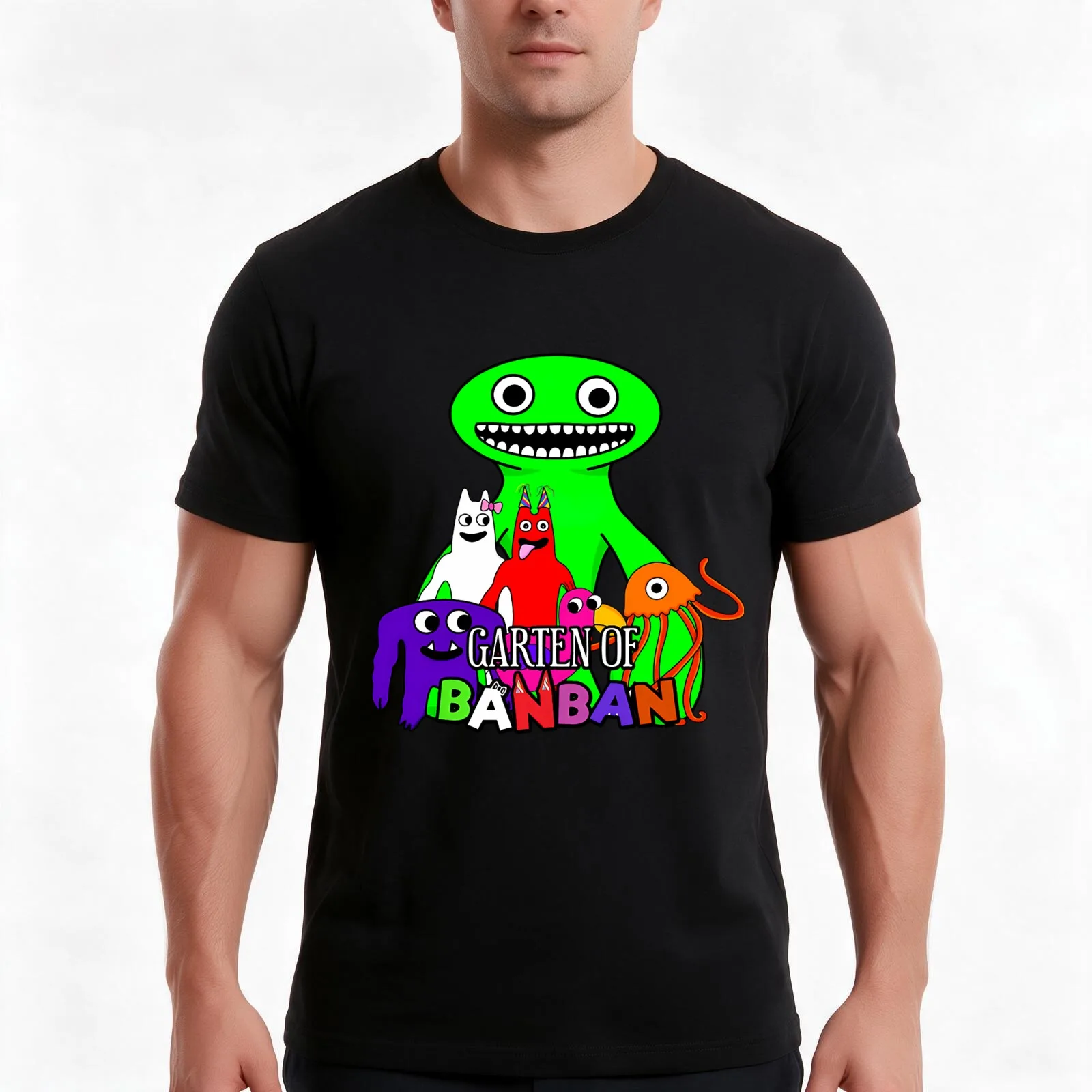 Garten Of Banban Characters (3) T-Shirt Summer Casual Cotton Tee Oversized Streetwear Tops Vintage Graphic Print 100% Cotton