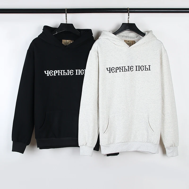 Y2k Streetwear Kanye Black Dog Hoodie American Fashion Gothic Alphabet Hooded Pullover Sweatshirts Mens Printed Fleece Clothes