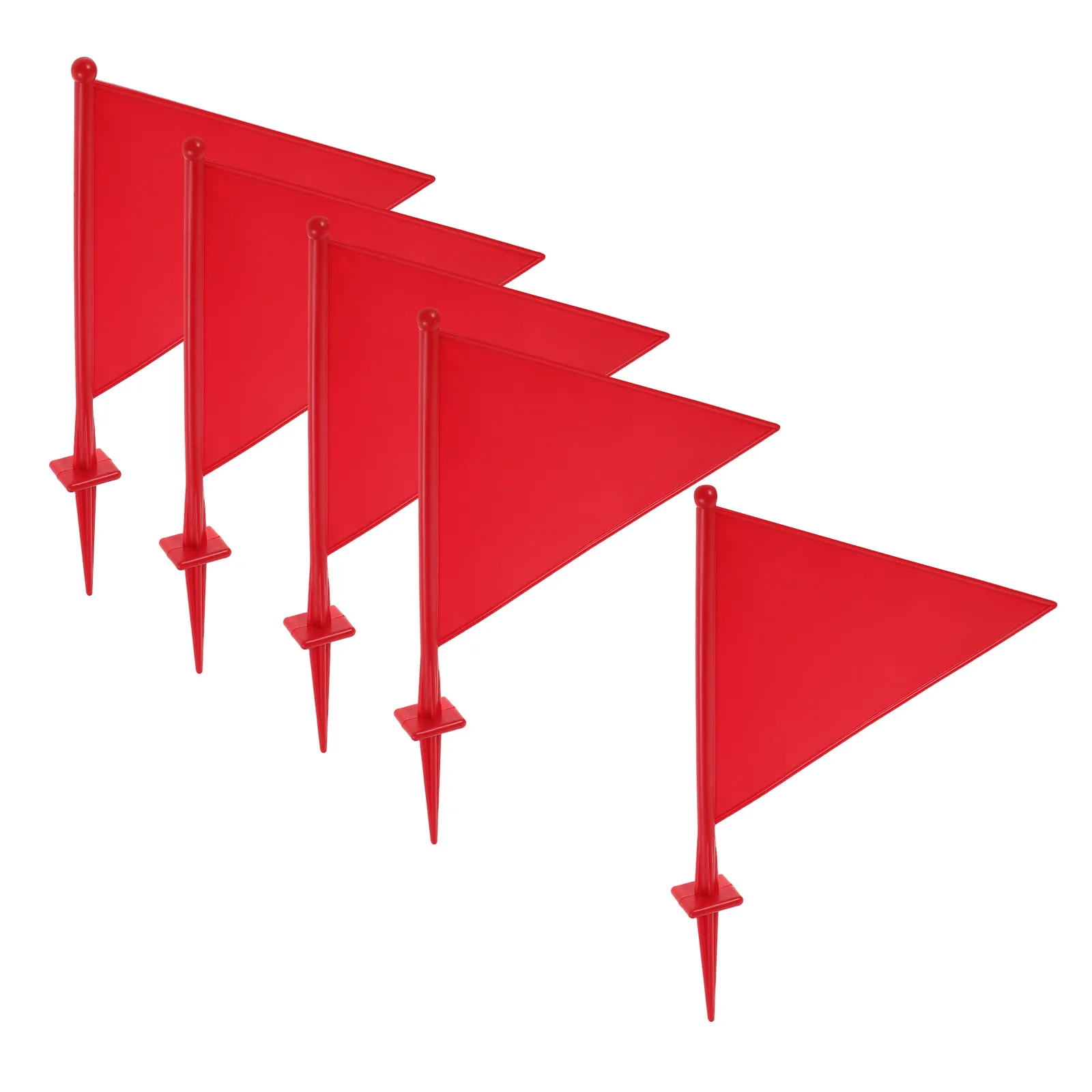 5Pcs Colored Ground Marking Flags ABS Plastic Weatherproof Lawn Yard Property Line Survey Irrigation Utility Garden Marker Flags