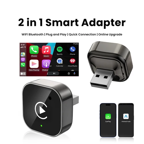Adaptador Inalámbrico 2 En 1 Para Carplay Y Android Auto,