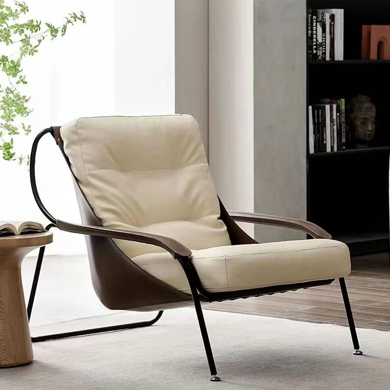 

Premium Elegant Living Room Chair Scandinavian Style Designer Luxury Furniture Modern Wooden Armchair Muebles Para El Hogar