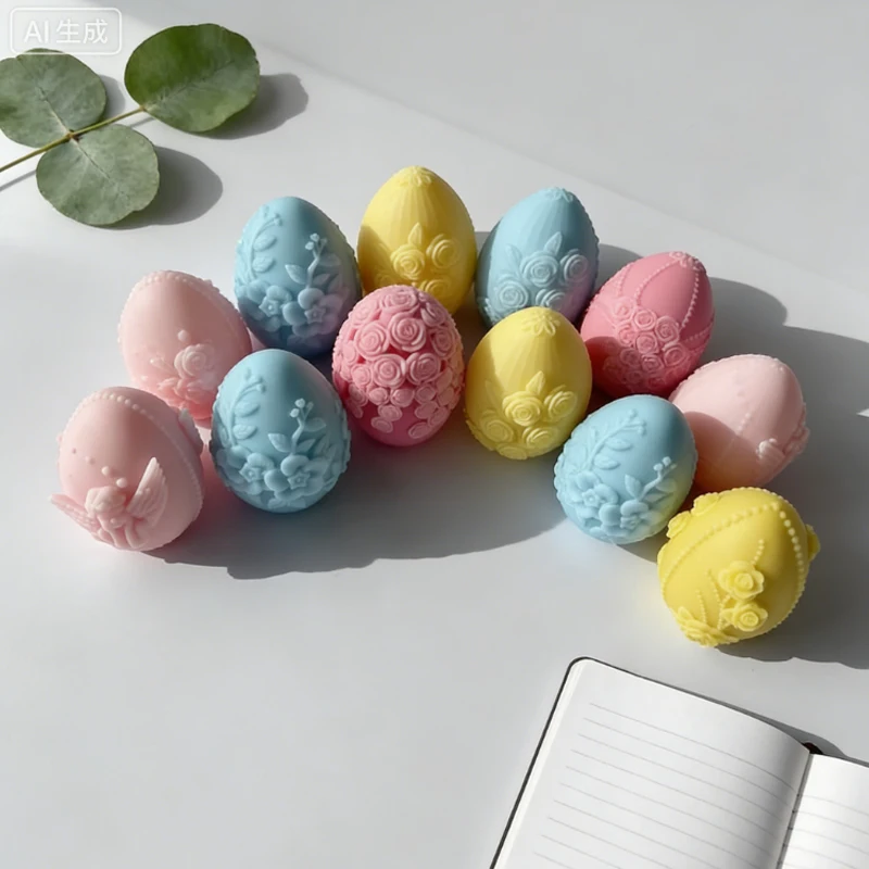Forma silikonowa 3D na jajka w kształcie kwiatów, do samodzielnego wykonania, forma na jajka w kształcie motyli, forma do świec, dekoracji z gipsu, rękodzieła.