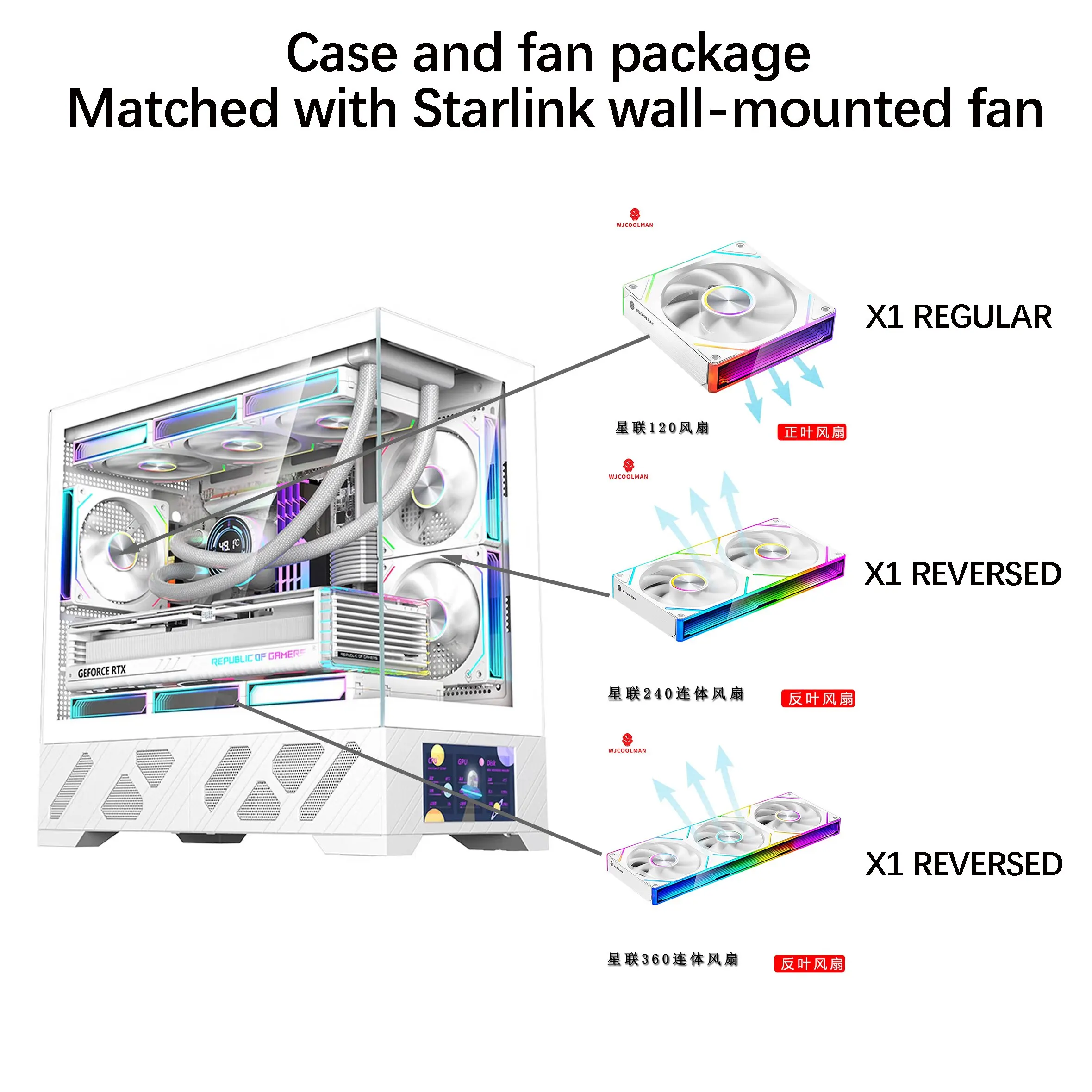 حافظة كمبيوتر للألعاب WJCOOLMAN Qianxi MATX الثانوية، تدعم تبريد المياه 360 درجة، اللوحة الأم M-ATX #3