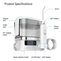 Handheld Water flosser for Teeth Rechargeable Electric Dental Oral Irrigator 600ml Water Tank 4 water Jet Teeth Cleaner