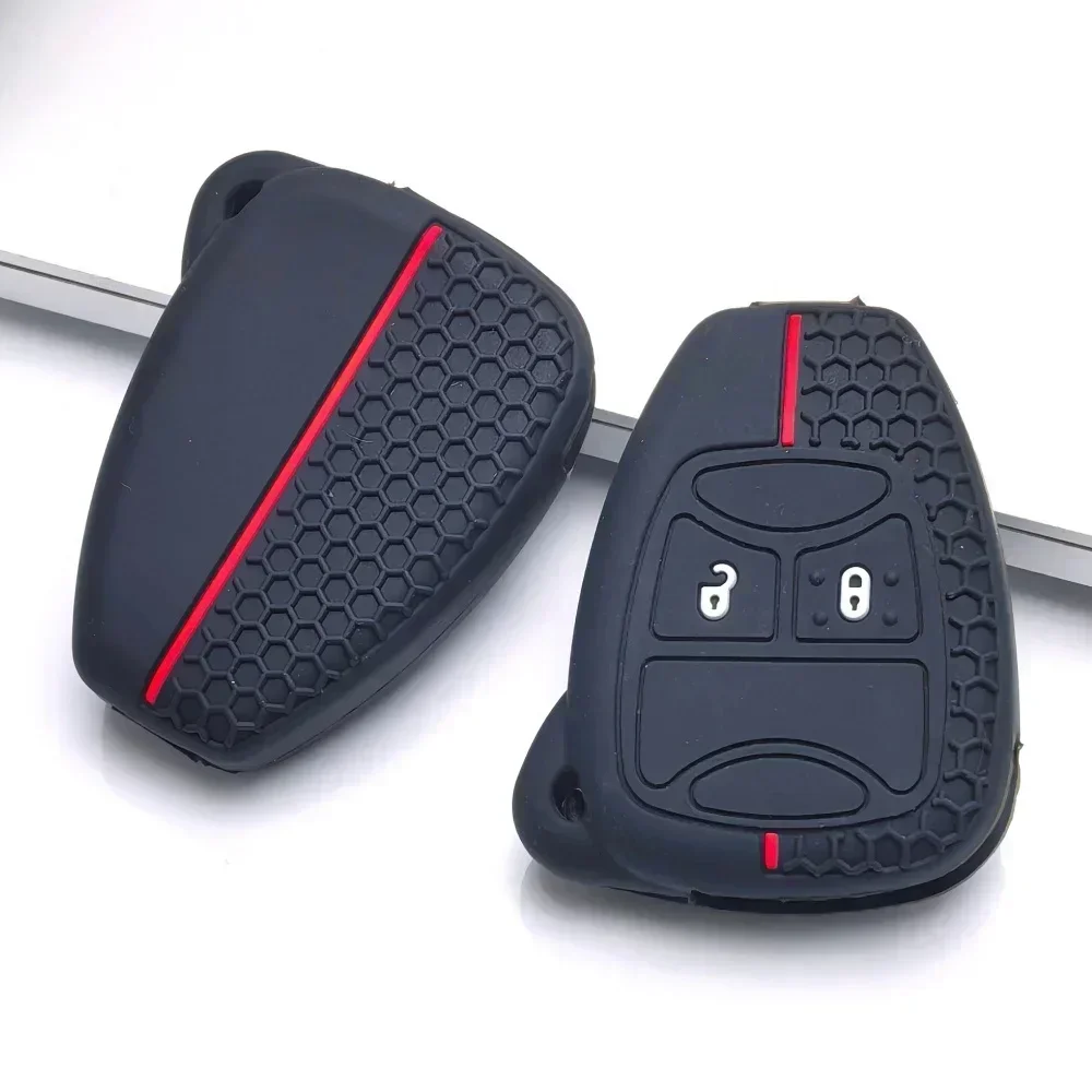 2 Buttons For JEEP Commander Grand Cherokee Liberty Wrangler Compass Patriot Silicone Car Key Cover Case Skin Protector Keychain view 3