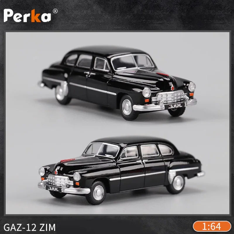 

Perka масштаб 1:64 GAZ-12 ZIM маленький автомобиль черный имитация сплава игрушка модель статическое украшение классическая коллекция подарок сувенир