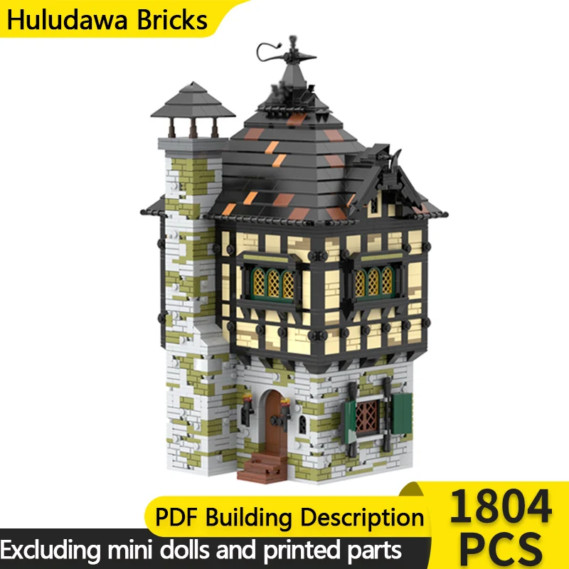 

Средневековый замок, модель MOC, строительные кирпичи, лесной коттедж, вилла, модульная технология, детские праздничные подарки, сборные игрушки, костюм