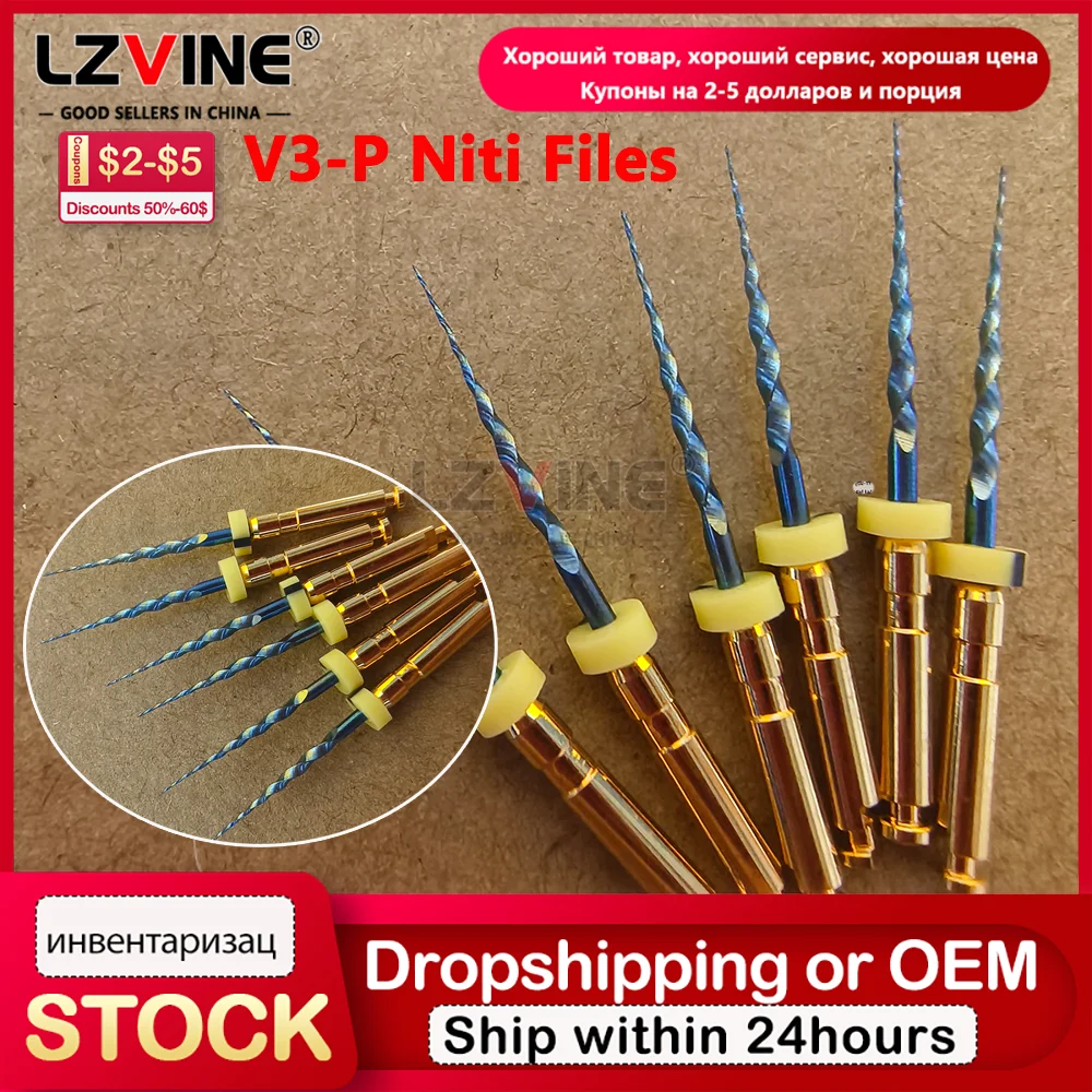 

6Pcs/box Dental Blue Rotary Files sx Heat Activation Endodontic Root Canal Files 21/25mm SX-F3 Dentist Tools For Retreatment Tip