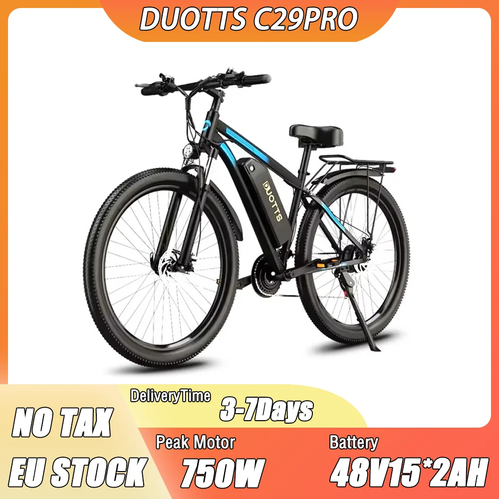 DUOTTS C29PRO Bicicletta Elettrica 750W Motore 48V15*2AH Doppia Batteria Supporto App Bluetooth Link Bici Elettrica 29-Pollici Pneumatico E Bike
