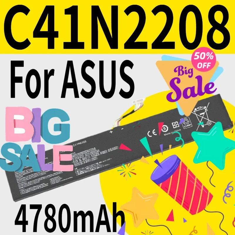 Batterie de jeu portable rechargeable nouvellement améliorée C41N2208 15.48V 4780mAh 74Wh pour ASUS ROG ALLY RC71L/PC71L