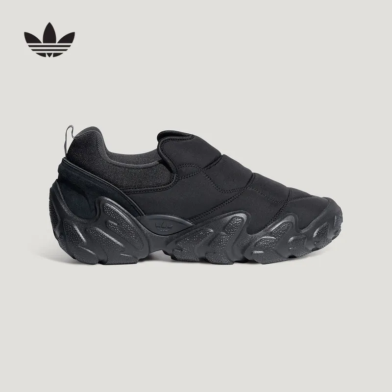 Adidas Originals AdiFOM Shoes LM5128 Black Slip On Casual Sneakers Knit Upper Comfort Lining Trefoil Logo