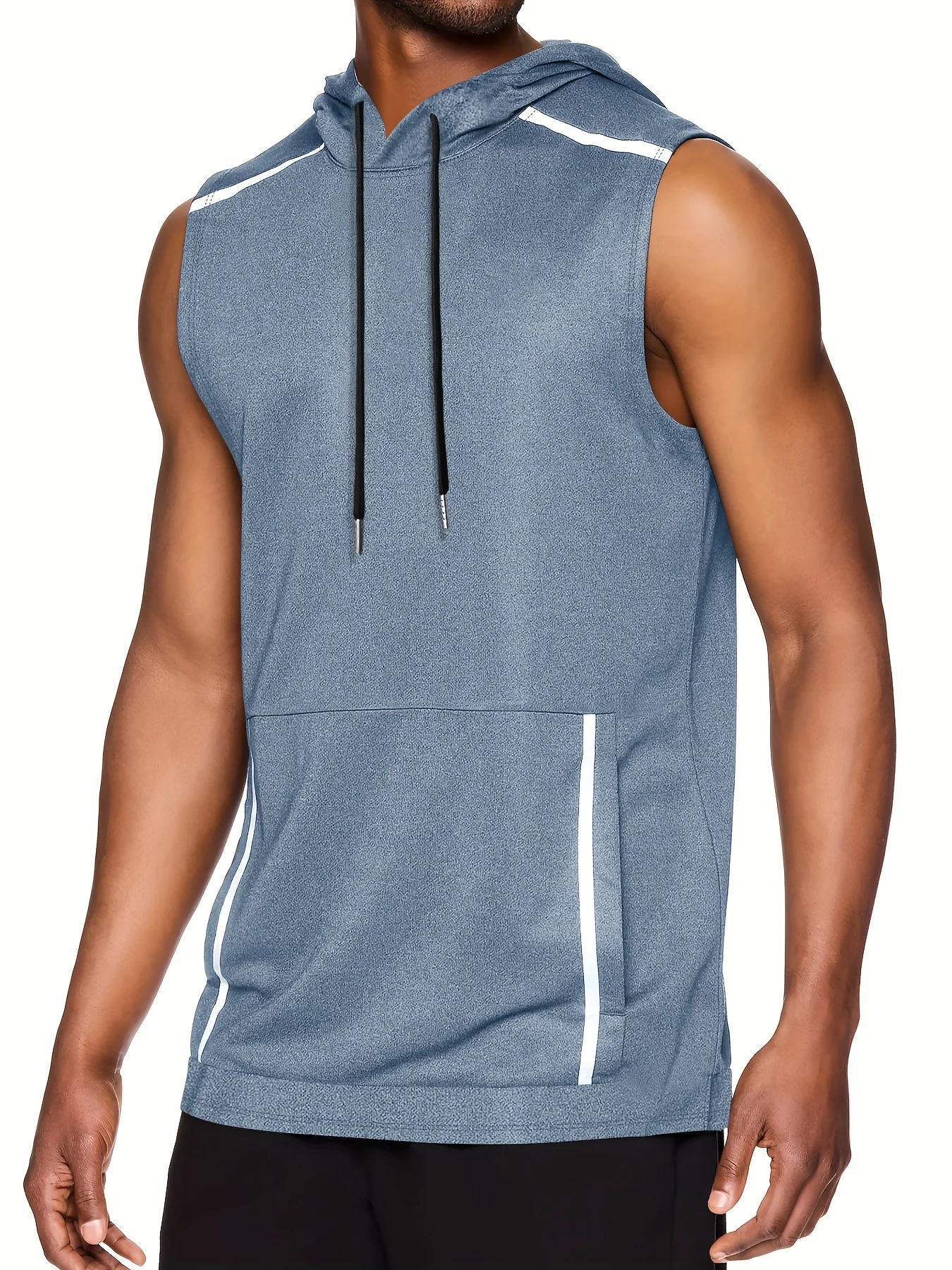 Kapuzenweste Herren Sport Sommer Hoodie Basketballjacke Schulterweste Dünnes ärmelloses Oberteil