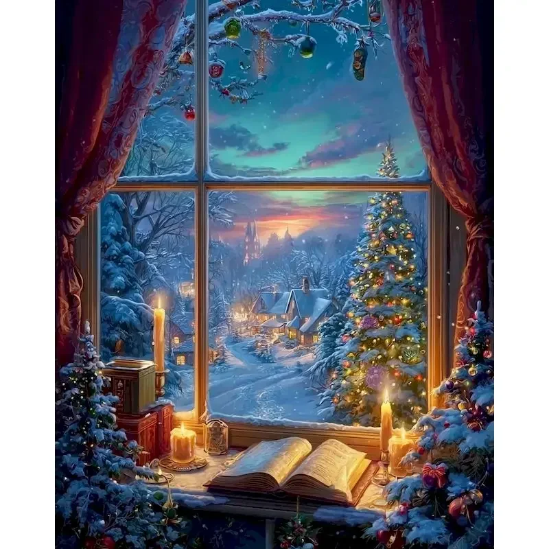 Paint By Numbers Art Supplies Picture With Numbers Christmas Craft Supplies Adults Crafts Digital Oil Number Paint