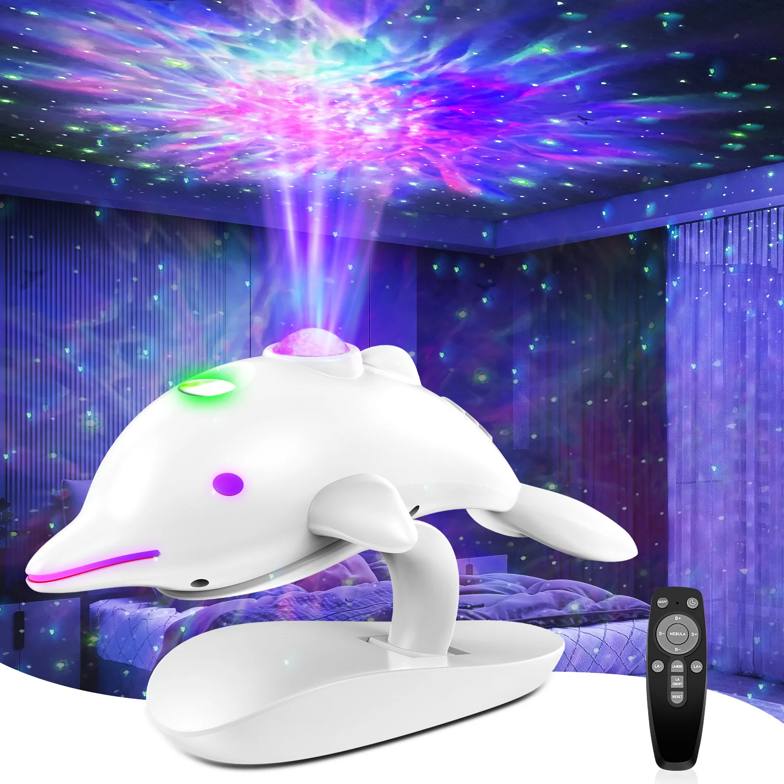 

Creative Dolphin Airdrop Projection Light with Laser Sky Stargazing Lamp-Kids' Bedroom LED Decorative Night Light