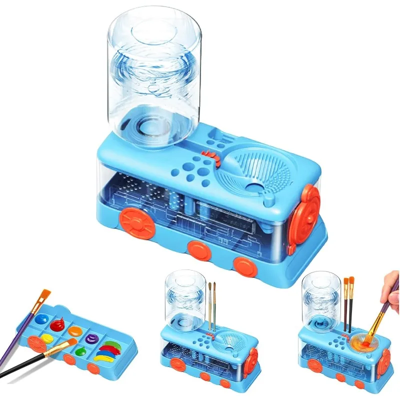 Brush Rinser Water Circulation Paint Brush Cleaner with Paint Tray Holder for Watercolor Oil Water-Based Paint Leak-proof